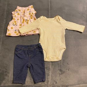 Newborn Baby Girl 3-Piece Outfit